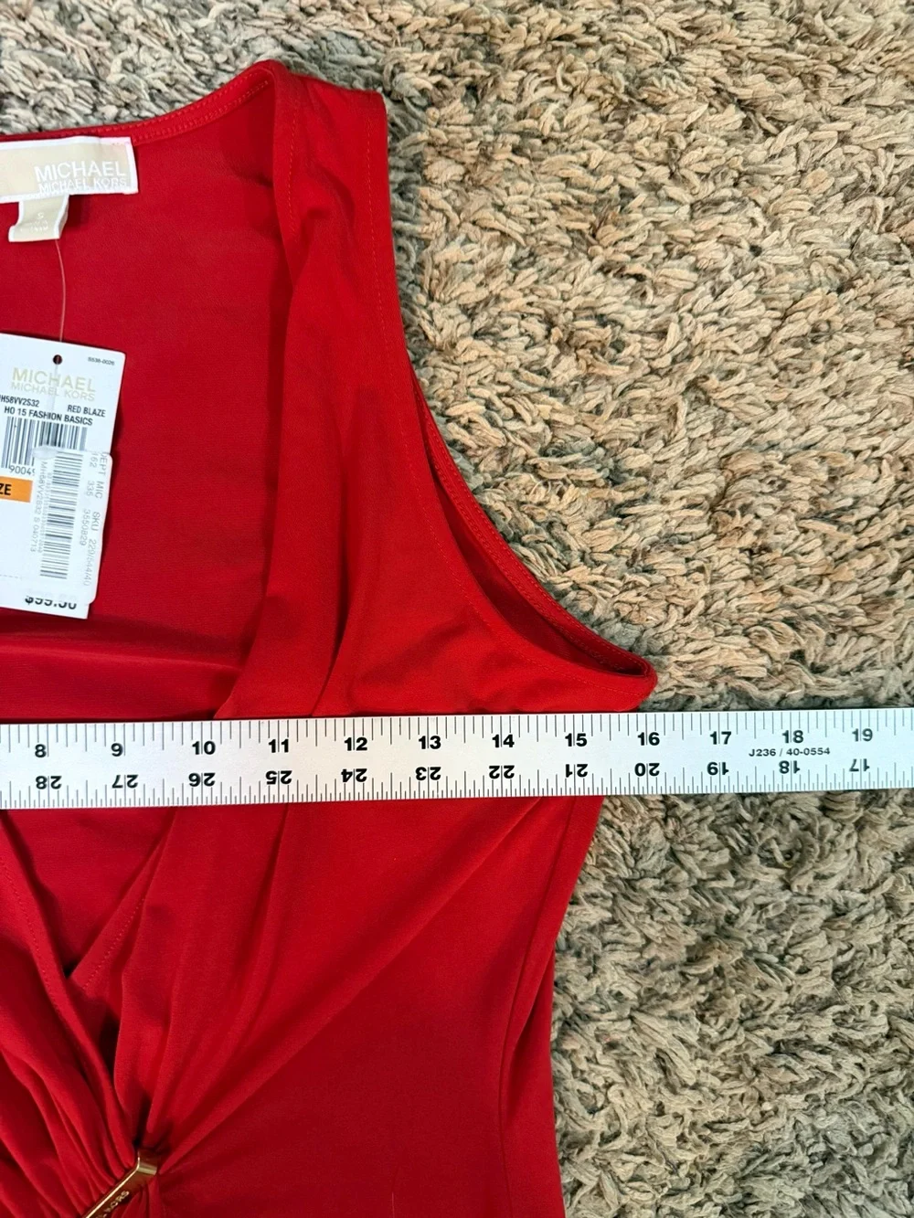 Sleeveless Red Twist-Front Dress-Michael Michael Kors (small) NWT - Picture 10 of 12